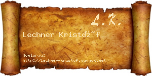 Lechner Kristóf névjegykártya